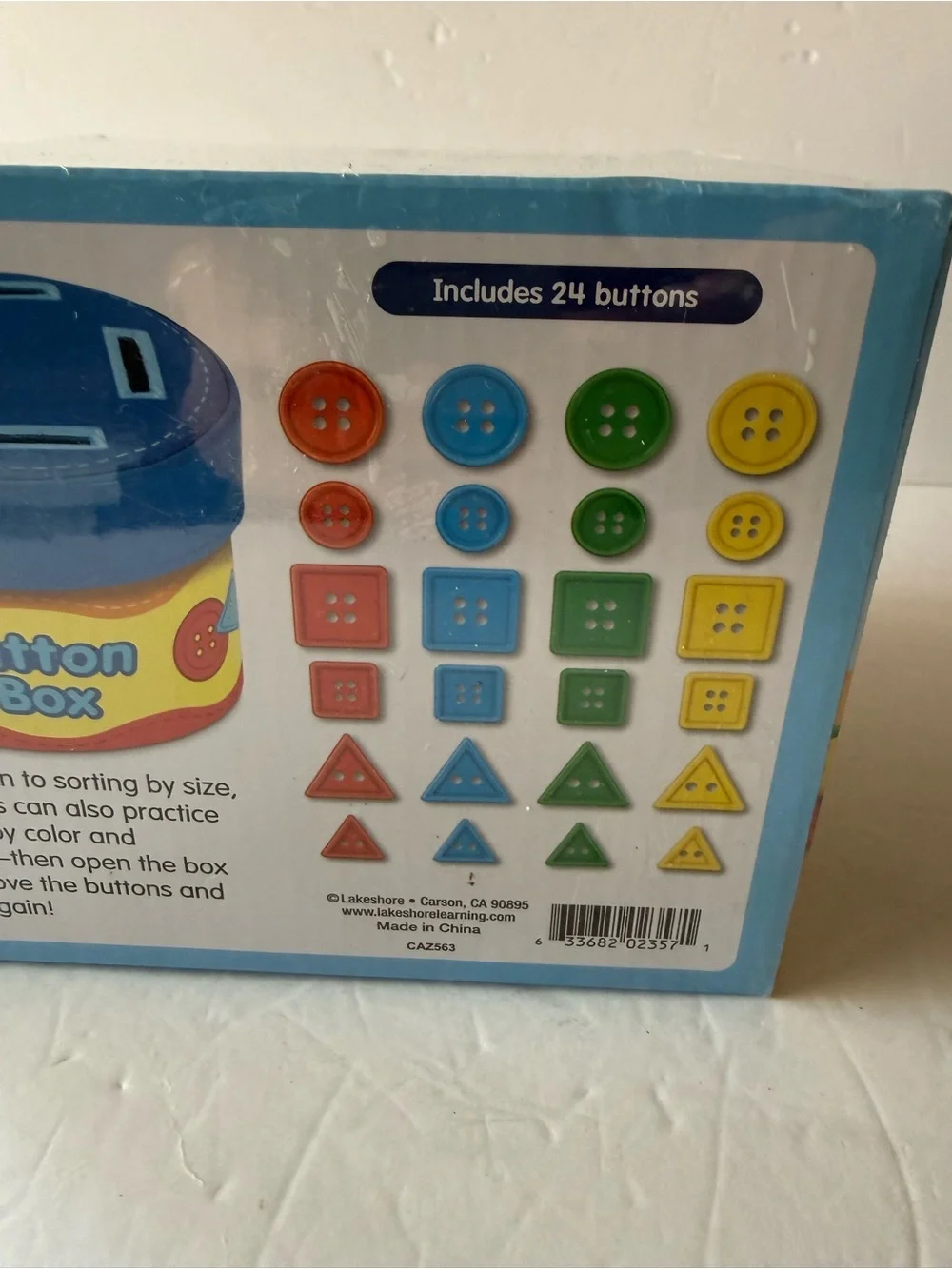 NWT Lakeshore Button Size-Sorting Box — Blue & Yellow